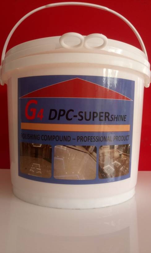 Cách sử dụng hóa chất đánh bóng sàn đá G-4 Supershine cho đá MarbleVệ sinh sạch sàn đá hoặc sàn đá đã được mài đầu số trên 1000
Hòa hóa chất G-4 với nước sạch tỉ lệ 1:5
Đổ hóa chất đã được pha ra sàn đá một lượng vừa đủ khoảng 7 đến 10g hóa chất cho 1m2 đá
Dùng máy trà sàn gắn pad đỏ đường kính 300
Đánh đi đánh lại trong vòng 10 đến 15 phút cho đến khi sàn đá đạt độ bóng
Đánh tối đa mỗi lần chỉ 2m2
Có mùi thơm, không ảnh hưởng đến môi trườngBảo quản nơi khô ráo, thoáng mát